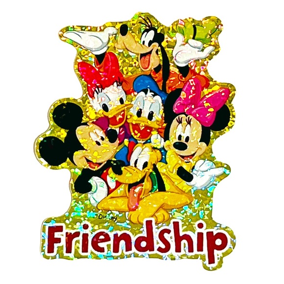 Vintage Sandylion Disney Mickey Mouse Friends Large Sticker Sparkly Holographic - Picture 3 of 9
